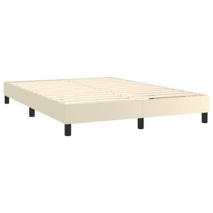 Πλαίσιο Κρεβατιού Boxspring Κρεμ 140x200 εκ. Συνθετικό Δέρμα