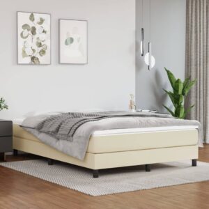 Πλαίσιο Κρεβατιού Boxspring Κρεμ 140x200 εκ. Συνθετικό Δέρμα