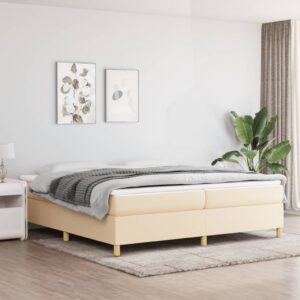 Πλαίσιο Κρεβατιού Boxspring Κρεμ 200x200 εκ. Υφασμάτινο