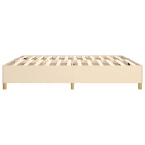 Πλαίσιο Κρεβατιού Boxspring Κρεμ 200x200 εκ. Υφασμάτινο