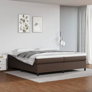 Πλαίσιο Κρεβατιού Boxspring Καφέ 200x200 εκ. Συνθετικό Δέρμα