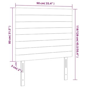 Κεφαλάρια Κρεβατιού 2 τεμ. Μπλε 90x5x78/88 εκ. Υφασμάτινο