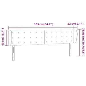 Κεφαλάρι με Πτερύγια Καπουτσίνο 163x23x78/88εκ. Συνθετικό Δέρμα