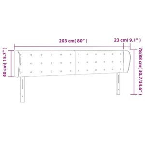 Κεφαλάρι με Πτερύγια Καπουτσίνο 203x23x78/88εκ. Συνθετικό Δέρμα