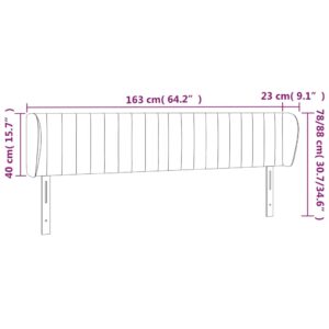 Κεφαλάρι με Πτερύγια Ανοιχτό Γκρι 163x23x78/88 εκ. Υφασμάτινο