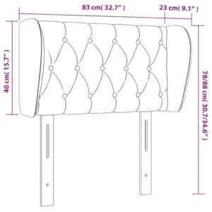 Κεφαλάρι με Πτερύγια Μαύρο 83 x 23 x 78/88 εκ. Βελούδινο