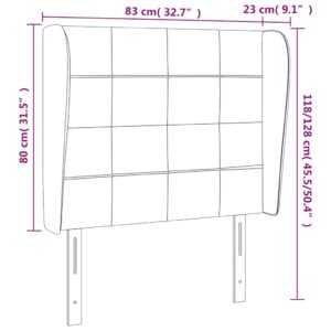 Κεφαλάρι με Πτερύγια Σκούρο Καφέ 83x23x118/128 εκ. Υφασμάτινο