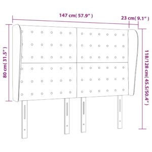 Κεφαλάρι με Πτερύγια Καπουτσίνο 147x23x118/128 εκ. Συνθ. Δέρμα