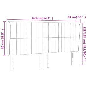 Κεφαλάρι με Πτερύγια Μαύρο 163x23x118/128 εκ. Υφασμάτινο