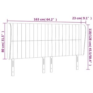 Κεφαλάρι με Πτερύγια Μαύρο 163x23x118/128 εκ. Βελούδινο