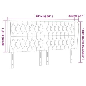 Κεφαλάρι με Πτερύγια Μαύρο203x23x118/128 εκ. Υφασμάτινο