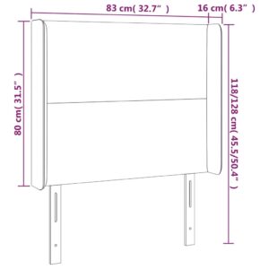 Κεφαλάρι με Πτερύγια Μαύρο 83x16x118/128 εκ. Συνθετικό Δέρμα