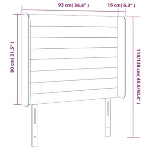 Κεφαλάρι με Πτερύγια Σκούρο Καφέ 93x16x118/128 εκ.Υφασμάτινο