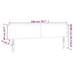 Κεφαλάρι Κρεβατιού LED Σκούρο Καφέ 200x5x78/88 εκ. Υφασμάτινο