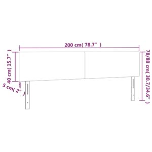 Κεφαλάρι Κρεβατιού LED Μαύρο 200x5x78/88 εκ. Βελούδινο