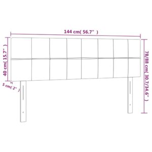 Κεφαλάρι Κρεβατιού LED Κρεμ 144x5x78/88 εκ. Υφασμάτινο