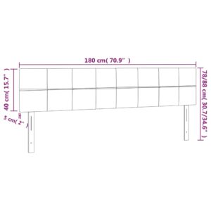 Κεφαλάρι Κρεβατιού LED Μπλε 180x5x78/88 εκ. Υφασμάτινο