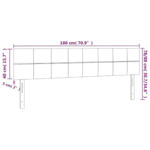 Κεφαλάρι Κρεβατιού LED Πράσινο 180x5x78/88 εκ. Υφασμάτινο