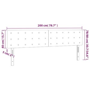 Κεφαλάρι Κρεβατιού LED Γκρι 200x5x78/88 εκ. από Συνθετικό Δέρμα