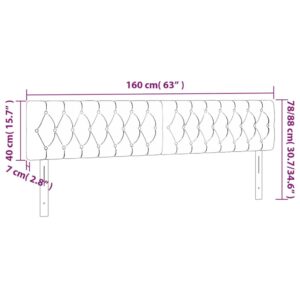 Κεφαλάρι Κρεβατιού LED Σκούρο Γκρι 160x7x78/88 εκ. Υφασμάτινο