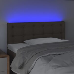 Κεφαλάρι Κρεβατιού LED Taupe 90x5x78/88 εκ. Υφασμάτινο