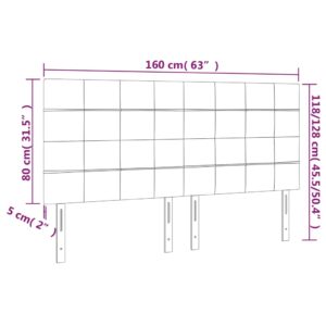 Κεφαλάρι Κρεβατιού LED Κρεμ 160x5x118/128 εκ. Υφασμάτινο