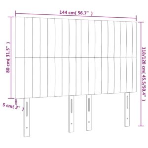 Κεφαλάρι Κρεβατιού LED Σκούρο Πράσινο 144x5x118/128 εκ.