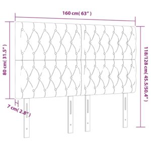 Κεφαλάρι Κρεβατιού LED Πράσινο 160x7x118/128 εκ. Υφασμάτινο