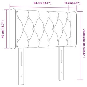 Κεφαλάρι Κρεβατιού LED Μαύρο 83x16x78/88 εκ. Βελούδινο