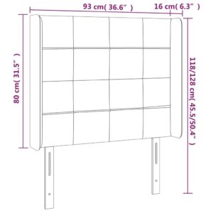 Κεφαλάρι Κρεβατιού LED Σκούρο Μπλε 93x16x118/128εκ. Βελούδινο