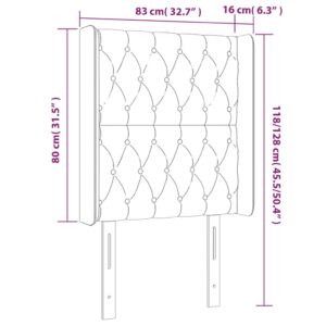 Κεφαλάρι Κρεβατιού LED Σκούρο Καφέ 83x16x118/128 εκ. Υφασμάτινο