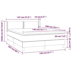 Κρεβάτι Boxspring με Στρώμα Πράσινο 140x200 εκ.Υφασμάτινο