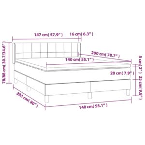 Κρεβάτι Boxspring με Στρώμα Πράσινο 140x200 εκ.Υφασμάτινο