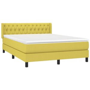 Κρεβάτι Boxspring με Στρώμα Πράσινο 140x200 εκ.Υφασμάτινο