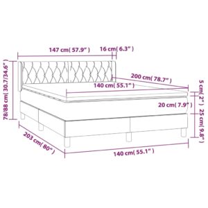 Κρεβάτι Boxspring με Στρώμα Πράσινο 140x200 εκ.Υφασμάτινο