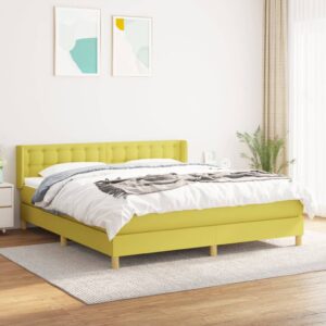 Κρεβάτι Boxspring με Στρώμα Πράσινο 160x200 εκ.Υφασμάτινο