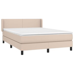 Κρεβάτι Boxspring με Στρώμα Καπουτσίνο 140x200εκ.από Συνθ.Δέρμα