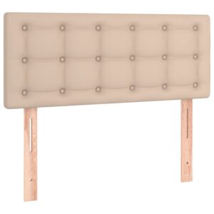 Κρεβάτι Boxspring με Στρώμα Καπουτσίνο 90x190εκ.από Συνθ. Δέρμα