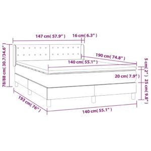 Κρεβάτι Boxspring με Στρώμα Κρεμ 140x190εκ. από Συνθετικό Δέρμα