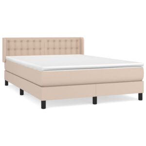 Κρεβάτι Boxspring με Στρώμα Καπουτσίνο 140x200εκ.από Συνθ.Δέρμα