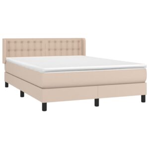 Κρεβάτι Boxspring με Στρώμα Καπουτσίνο 140x200εκ.από Συνθ.Δέρμα