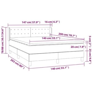 Κρεβάτι Boxspring με Στρώμα Καπουτσίνο 140x200εκ.από Συνθ.Δέρμα