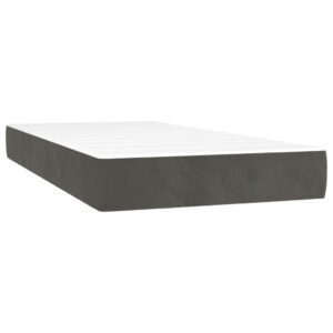 Κρεβάτι Boxspring με Στρώμα Σκούρο Γκρι 80x200 εκ. Βελούδινο