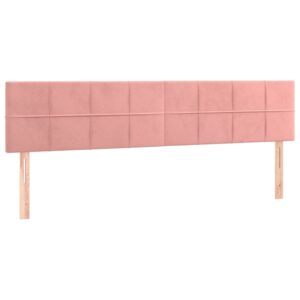 Κρεβάτι Boxspring με Στρώμα Ροζ 200x200 εκ. Βελούδινο