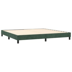 Κρεβάτι Boxspring με Στρώμα Σκούρο Πράσινο 200x200εκ. Βελούδινο