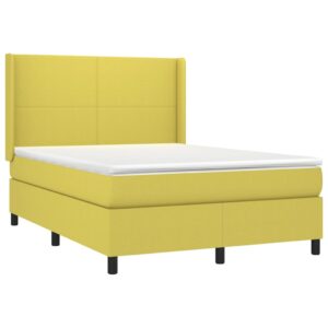 Κρεβάτι Boxspring με Στρώμα Πράσινο 140x200 εκ.Υφασμάτινο