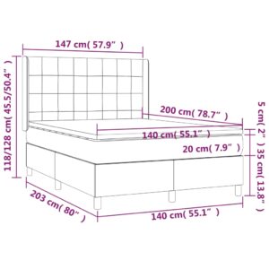 Κρεβάτι Boxspring με Στρώμα Πράσινο 140x200 εκ.Υφασμάτινο