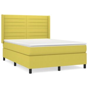 Κρεβάτι Boxspring με Στρώμα Πράσινο 140x200 εκ.Υφασμάτινο