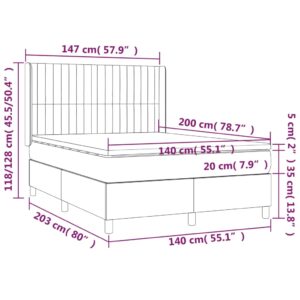 Κρεβάτι Boxspring με Στρώμα Πράσινο 140x200 εκ.Υφασμάτινο