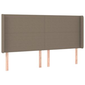 Κρεβάτι Boxspring με Στρώμα Taupe 200x200 εκ. Υφασμάτινο